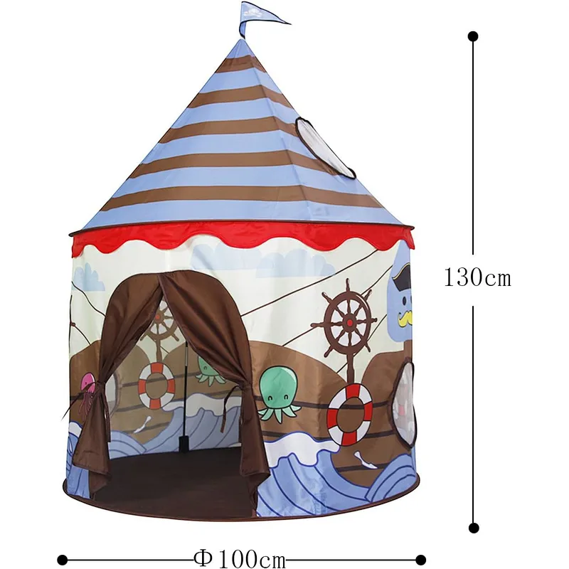 Homfu Play Tent For Kids Castle For Children Boys and Girls Viking Pattern Pop up Tent As Christmas Gift